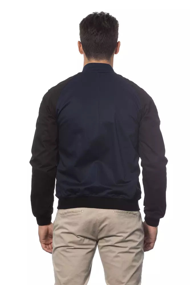 Verri Blue Cotton Men's Bomber Jacket