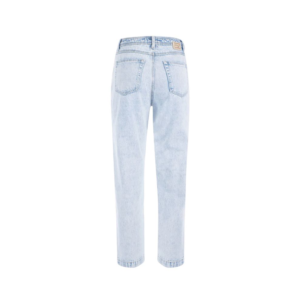 Yes Zee Light Blue Cotton Women's High-Waisted Jeans