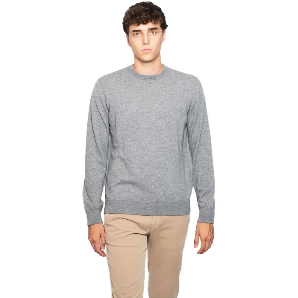 Alpha Studio Gray Wool Men Sweater