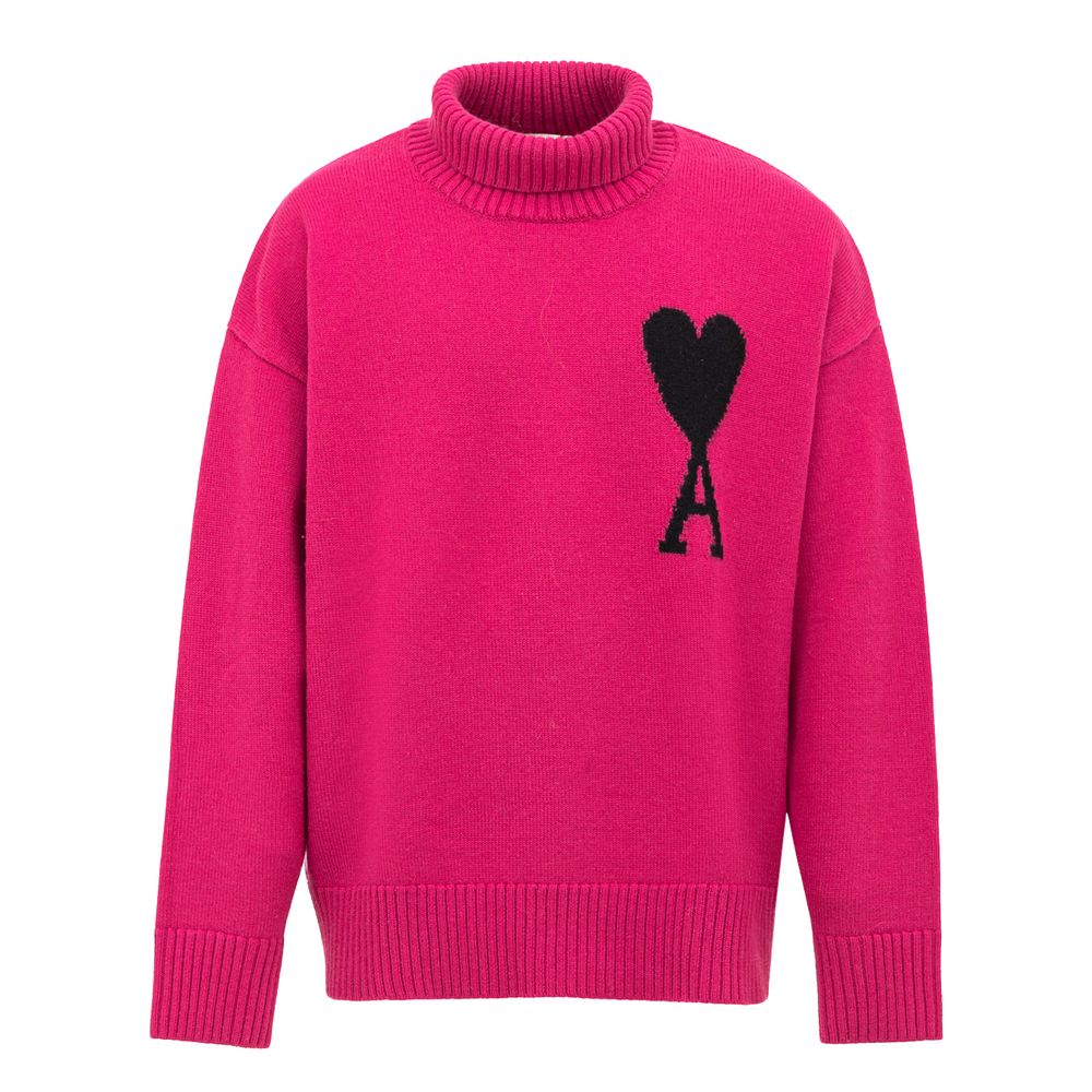 Ami Paris Fuchsia Wool Vergine Sweater