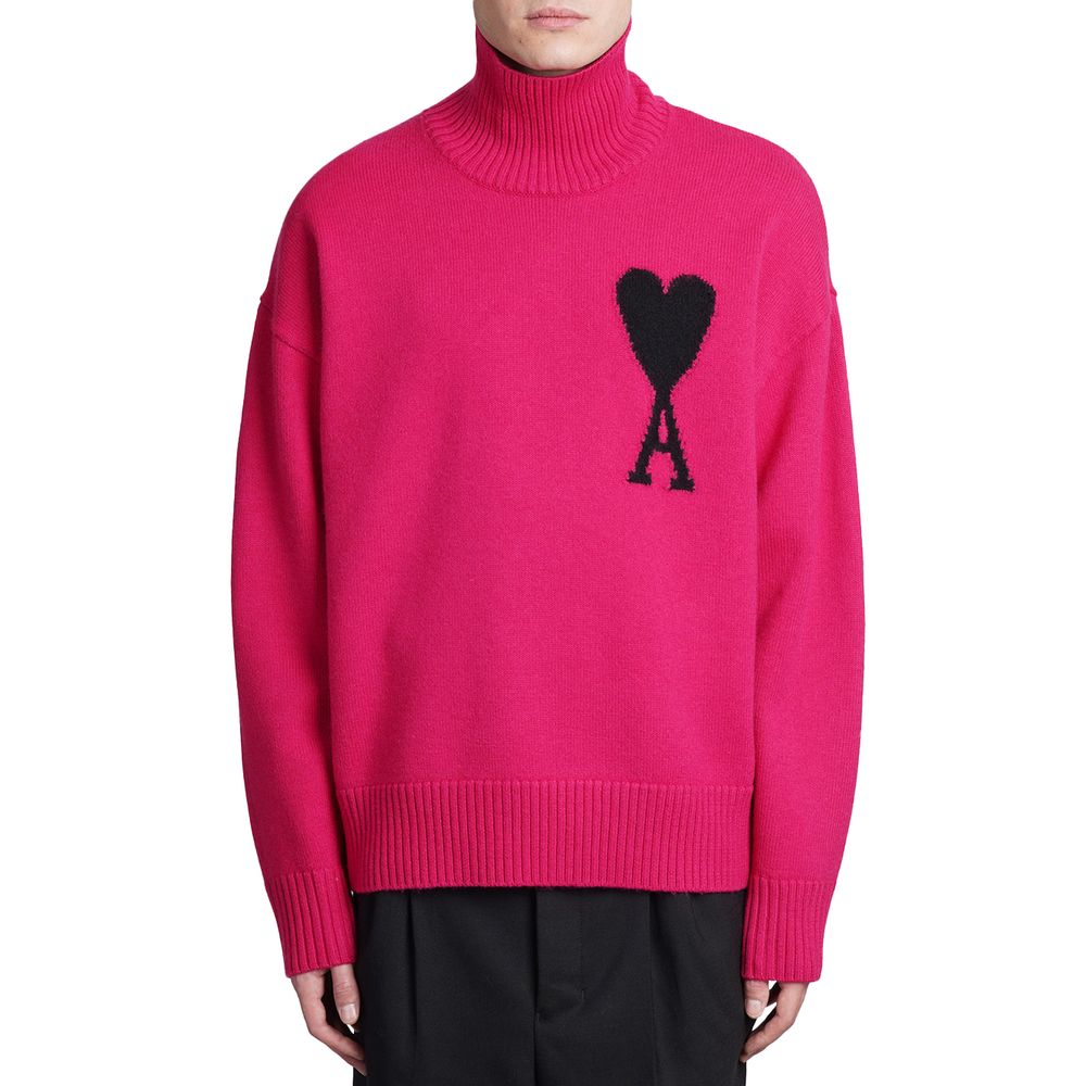 Ami Paris Fuchsia Wool Vergine Sweater