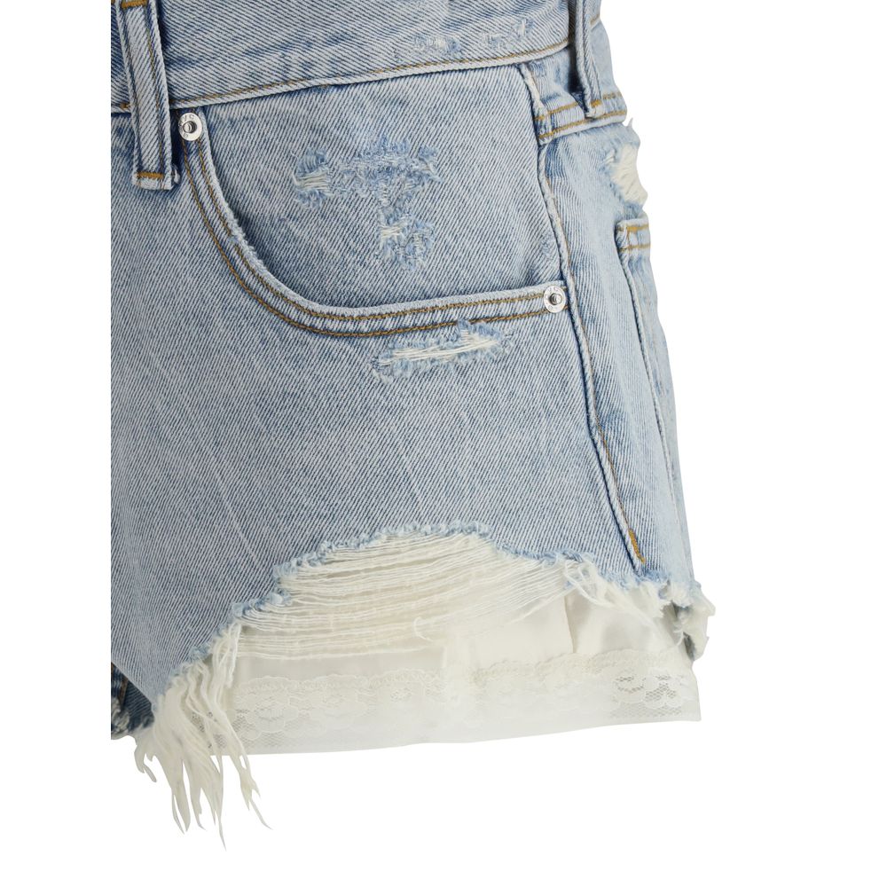 Alexander Wang Denim Shorts with silk insert