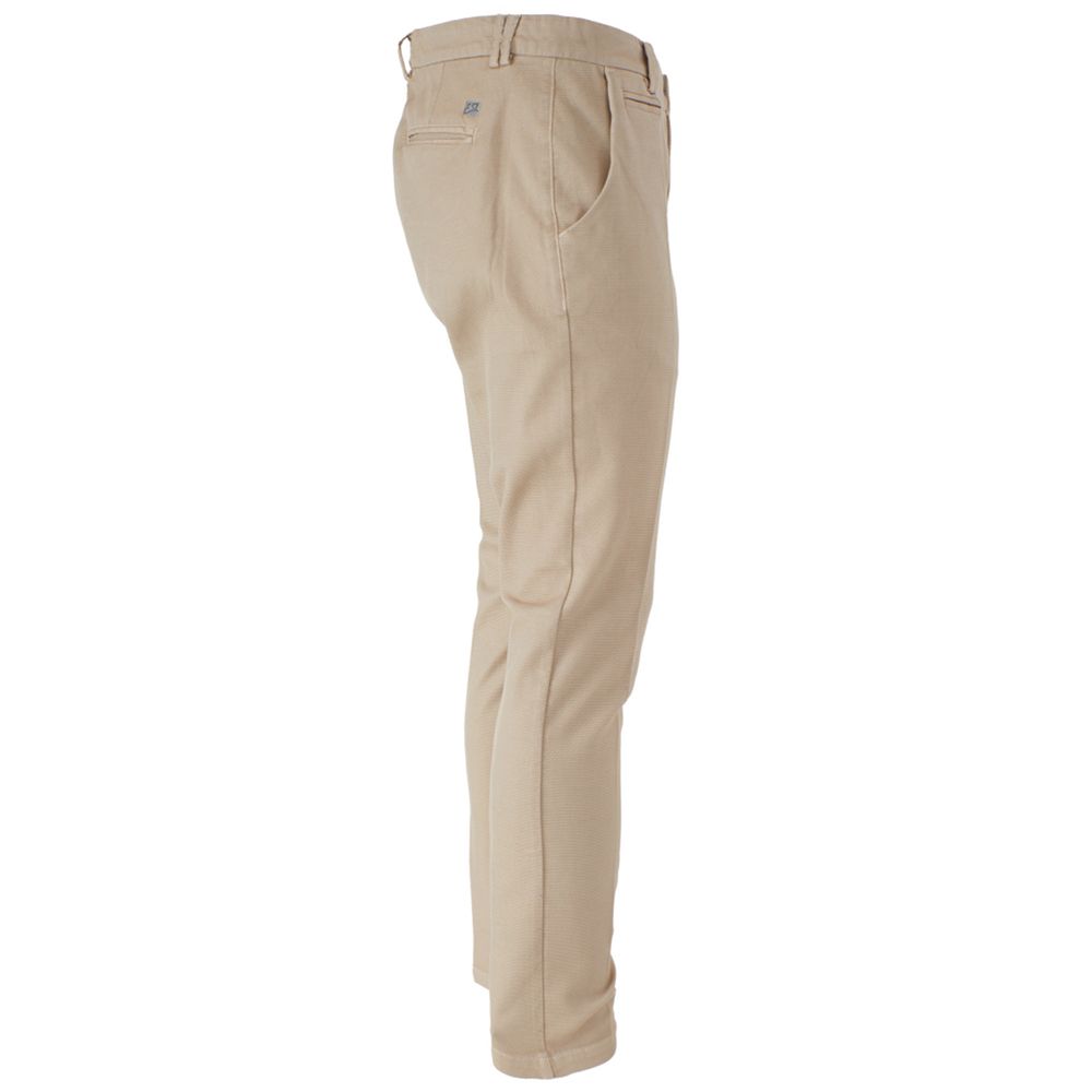 Yes Zee Beige Cotton Jeans & Pant