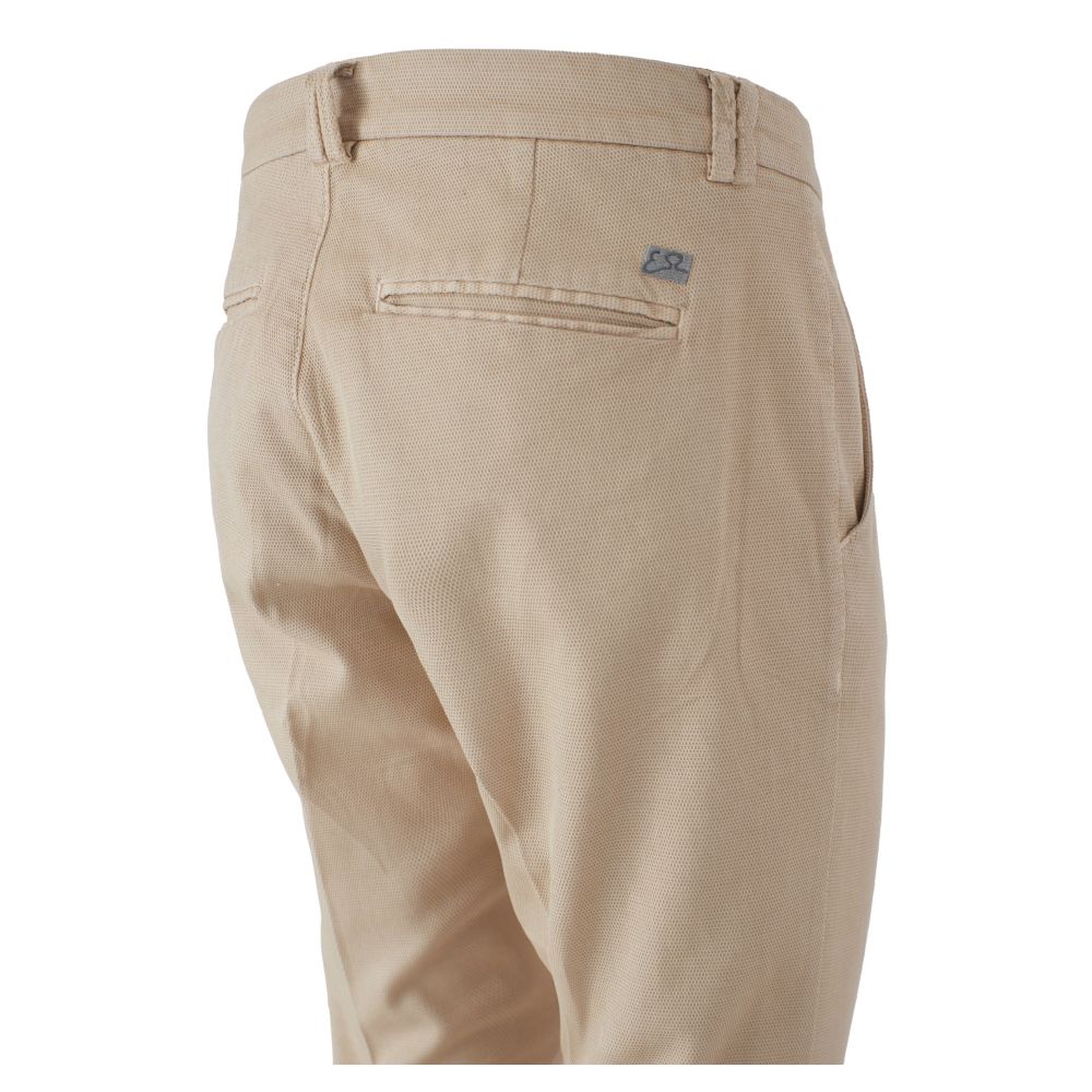 Yes Zee Beige Cotton Jeans & Pant