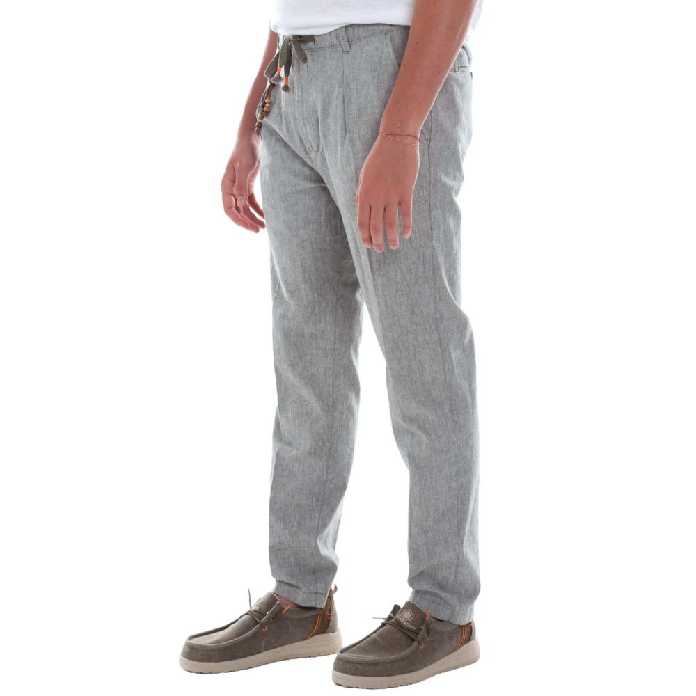 Yes Zee Gray Linen Jeans & Pant