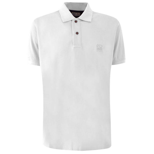 Yes Zee White Cotton Men Polo Shirt