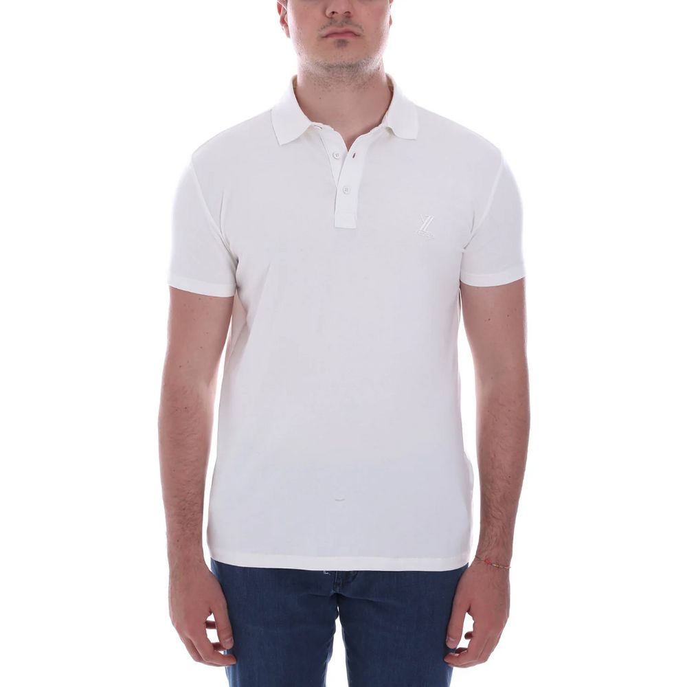 Yes Zee White Cotton Polo Shirt